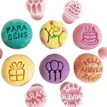 Kit Carimbo Marcador Brigadeiros FELIZ ANIVERSARIO PARABENS Molde Festa Confeitaria Aniversario Brigadeiro Kit Carimbo Marcador Brigadeiros FELIZ ANIVERSARIO PARABENS Molde Festa Confeitaria Aniversario Brigadeiro