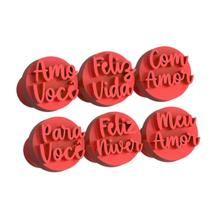 Kit Carimbo Marcador Brigadeiros Frases de amor Molde Festa Confeitaria Aniversario Brigadeiro