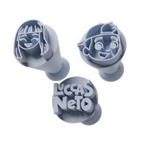 Kit Carimbo Marcador Brigadeiros LUCCAS NETO LUCAS TOON Molde Festa Confeitaria Aniversario Brigadeiro