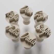 Kit Carimbo Marcador Brigadeiros NOME PERSONALIZADO Molde Festa Confeitaria Aniversario Brigadeiro