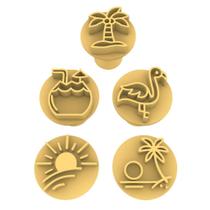 Kit Carimbo Marcador Brigadeiros PRAIA SOL AGUA COCO Molde Festa Confeitaria Aniversario Brigadeiros