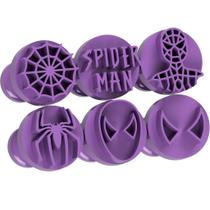 Kit Carimbo Marcador Brigadeiros SPIDER MAN HOMEM ARANHA Molde Festa Confeitaria Aniversario Brigad