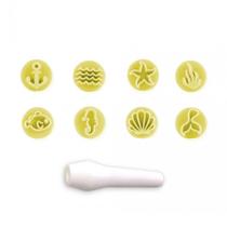 Kit Carimbo Marcador Fundo do Mar Amarelo - 8 Unidades - BlueStar - Rizzo Confeitaria