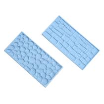 Kit Carimbo Pedra Natural para confeitar 6,9x14,7x0,4cm 2un Kit Carimbo Pedra Natural para confeitar 6,9x14,7x0,4cm 2un