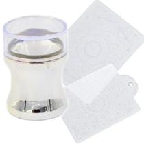 Kit carimbo placa e raspador prateado c/ zoom Kit carimbo placa e raspador prateado c/ zoom