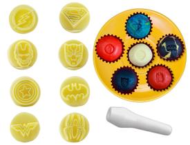 Kit Carimbo Super Hérois Marcador Massas Doces Brigadeiros Kit Carimbo Super Hérois Marcador Massas Doces Brigadeiros