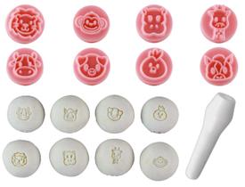 Kit Carimbos Animais Fazendinha Safari Marcador Molde Doces