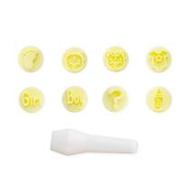 Kit Carimbos Baby para Artesanato e Confeitaria 1,5cm Blue Star - 9 Peças