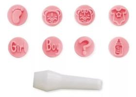 Kit Carimbos Baby Rosa Bluestar Cha Revelaçao, Cha Bebê