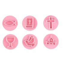 Kit Carimbos Batizado Rosa BebÊ para Artesanato e Confeitaria 2cm Blue Star - 7 Peças Kit Carimbos Batizado Rosa BebÊ para Artesanato e Confeitaria 2cm Blue Star - 7 Peças