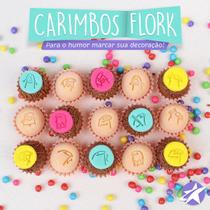 Kit carimbos flork rosa bebe - pct c/ 10 un