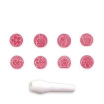 Kit carimbos jardim encantado rosa biscuit/confeitaria blue star