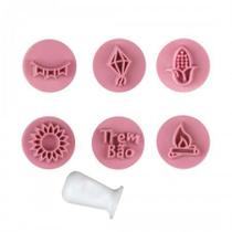 Kit Carimbos Juninos 2cm Rosa Bb Bluestar