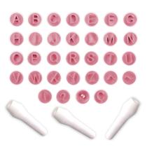 Kit Carimbos Letras Rosa Bebê BlueStar Kit Carimbos Letras Rosa Bebê BlueStar