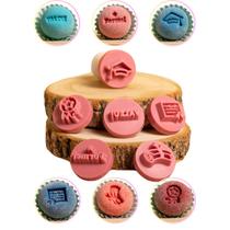 Kit Carimbos Marcadores 2cm Docinhos Formatura Blue Star Kit Carimbos Marcadores 2cm Docinhos Formatura Blue Star