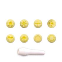 Kit Carimbos Mini Amarelo para Artesanato e Confeitaria 1,5cm Blue Star - 9 Peças