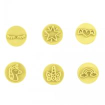 Kit Carimbos Unicórnio para Artesanato e Confeitaria 2cm Blue Star - 7 Peças Kit Carimbos Unicórnio para Artesanato e Confeitaria 2cm Blue Star - 7 Peças