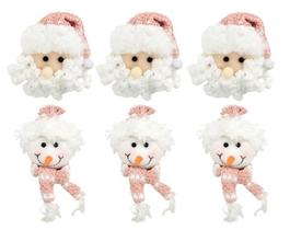 Kit Carinha Papai Noel e Boneco de Neve Pelúcia Rosê Gorrinho e Cachecol Tricot 13cm 6 Peças - Magizi - Yangzi Kit Carinha Papai Noel e Boneco de Neve Pelúcia Rosê Gorrinho e Cachecol Tricot 13cm 6 Peças - Magizi - Yangzi