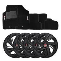 Kit Carlota Esportiva Nitro 13 Preta Fosca + Tapete Fiat Uno