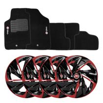Kit Carlota Esportiva Nitro 13 Vermelha + Tapete Fiat Uno