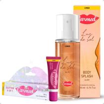 Kit Carmed: 01 Body Splash Luz do Sol 200ml e 01 Hidratante Labial Glitter 3 em 1