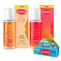 Kit Carmed Body Splash Amor de verão, Luz do Sol e Hidratante Smurfs