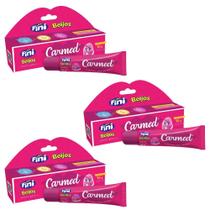 Kit Carmed Fini Beijos Hidratante Labial Efeito Gloss Cor Rosa Com 3 Unidades De 10g Cada