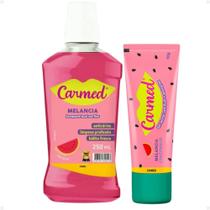 Kit Carmed Melancia: Gel Dental 70g e Enxaguante Bucal 250ml Kit Carmed Melancia: Gel Dental 70g e Enxaguante Bucal 250ml