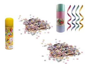 Kit Carnaval Confete + Serpentina + Tinta De Cabelo + Espuma