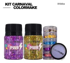 Kit Carnaval Glitter Facial Colormake Maquiagem Artística