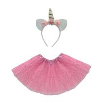 Kit carnaval unicórnio tiara e saia de gliter 40cm festa fantasia Kit carnaval unicórnio tiara e saia de gliter 40cm festa fantasia