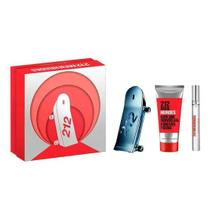 Kit carolina herrera 212 heroes edt men 90ml + edt 10ml + bath and shower gel 100ml