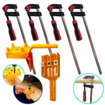 Kit Carpintaria Leminos-Guia Gabarito + 4 Grampos Sargento F