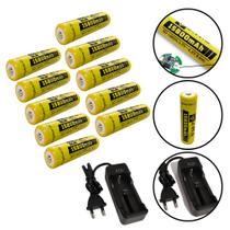 Kit Carregador 1 Carga + 10 Cargas 15800mAh 3.7V P Lanternas