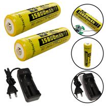 Kit Carregador 1 Carga + 2 Cargas 15800mAh 3.7V P/ Lanternas