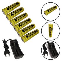 Kit Carregador 1 Carga + 6 Cargas 5200 Mah 3.7V Lanternas