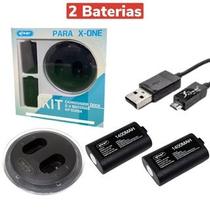 KIT CARREGADOR 2 BATERIAS 1400Mah CONTROLE JOYSTICK XBX ONE