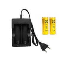 Kit Carregador + 2 Baterias 26650 3,7v 8800mah JWS