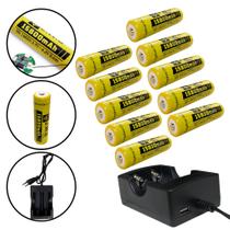 Kit Carregador 2 Carga + 10 Cargas 15800mAh 3.7V P Lanternas