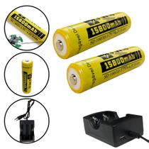 Kit Carregador 2 Carga + 2 Cargas 15800mAh 3.7V P/ Lanternas