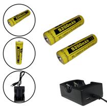 Kit Carregador 2 Carga + 2 Cargas 5200 mAh 3.7V P/ Lanternas