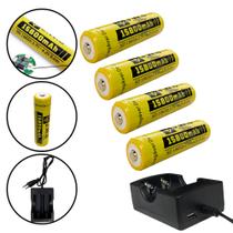 Kit Carregador 2 Carga + 4 Cargas 15800mAh 3.7V P/ Lanternas