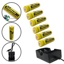 Kit Carregador 2 Carga + 6 Cargas 15800mAh 3.7V P/ Lanternas