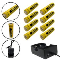Kit Carregador 2 Carga + 8 Cargas 9800 mAh 3.7V P/ Lanternas Kit Carregador 2 Carga + 8 Cargas 9800 mAh 3.7V P/ Lanternas