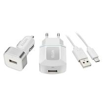 Kit Carregador 2 em 1 para Celular - Veicular e parede - USB - 1 metro - Elgin 46RCK1USB00M Kit Carregador 2 em 1 para Celular - Veicular e parede - USB - 1 metro - Elgin 46RCK1USB00M