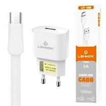 Kit Carregador 2 metros compatível com LG K40S K22 K10 K12 Plus K9 _ Cabo Micro USB V8 e Fonte
