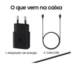 Kit Carregador 25W Original Samsung + Cabo 1M Tipo-C para Tipo-C Original Samsung