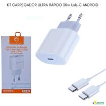 Kit Carregador 30w Usb-c Para Android Cor Branco