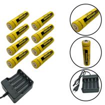 Kit Carregador 4 Carga + 8 Cargas 9800 mAh 3.7V P/ Lanternas Kit Carregador 4 Carga + 8 Cargas 9800 mAh 3.7V P/ Lanternas