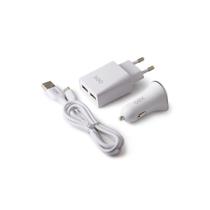 Kit Carregador Automotivo + Carregador Micro Usb C/ 2 Entrada Usb 3.1a Kv301 Oex